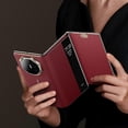thumbnail image 2 of For Huawei Mate Xt Ultimate Case View Window Genuine Cow Leather+pc Electroplating Phone Cover, 2 of 5