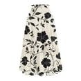 thumbnail image 3 of Yucgh Women's Floral Print Midi Skirt with Drawstring Elastic Waist, Casual Bohemian Skirt, A-line Summer Skirt with Pockets,Khaki,XL, 3 of 7