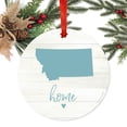 thumbnail image 2 of US State Round Metal Christmas Ornament, Rustic Light Wood Print, Montana Home, Includes Ribbon and Gift Bag, 2 of 2