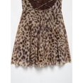 thumbnail image 4 of Women'S Print Mini Dress -Backless Slip Dress with Draped Detail, Party Short Dresses Leopard Print S, 4 of 9