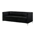 thumbnail image 6 of Home Design Gavin Velvet Square Arm Sofa with Plush Cushions and Modern Upholstery, Durable Frame for Living Room, Contemporary Black Design, 6 of 6