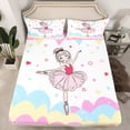 thumbnail image 2 of Homewish Kids Children Ballet Girl Twin Sheet Sets 3pcs,Dance Theme Twin Fitted Sheet Microfiber,Abstract Gradient Glitter Breathable Flat Sheet,Breathable Home Decor, 2 of 7