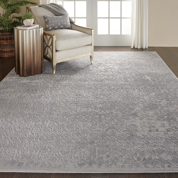 Nourison Vintage Décor 8' x 10' Slate Grey French Country Area Rug