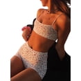 thumbnail image 6 of Y2k Bodycon Outfits 2piece Floral Printed Cami Crop Top and Biker Shorts SetBackless Strap Tracksuit Sweatsuit Romper (White Purple Floral , S ), 6 of 9