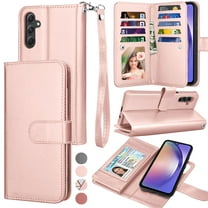 Galaxy A54 5G Case, A54 5G Wallet Case, Samsung Galaxy A54 5G 6.4 inchs PU Leather Case, Tekcoo Luxury Cash Credit Card Slots Folio Flip Cover [Detachable Magnetic Case] & Kickstand - Rose Gold