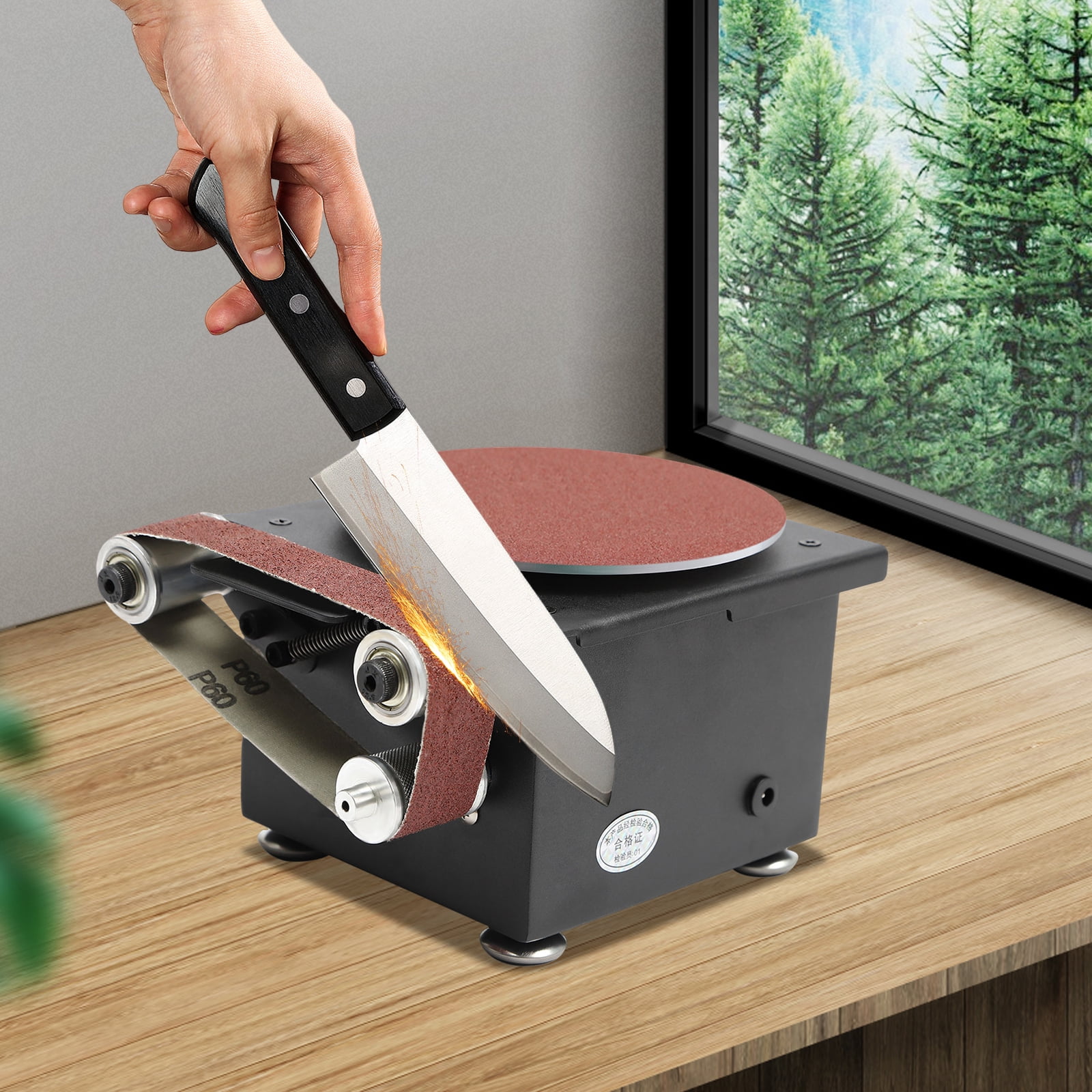 3-in-1 Mini Belt Disc Sander 100W 8500RPM with 7-Speed Control 6 Disc & 30mm Belt for Woodworking and Metal Polishing