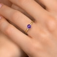 thumbnail image 4 of Gem Stone King 14K Yellow Gold Purple Amethyst Engagement Ring for Women | 1.00 Cttw | Round 6MM | Gemstone February Birthstone | Wedding Anniversary Promise Ring for Women | Size 6, 4 of 6