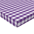 thumbnail image 2 of Ambesonne Checkered Fitted Sheet 2 Pcs Set, Gingham Vintage Style, Twin, Purple White, 2 of 3