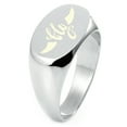 thumbnail image 1 of Sterling Silver Fly and Soar Engraved Oval Flat Top Polished Ring, 1 of 1