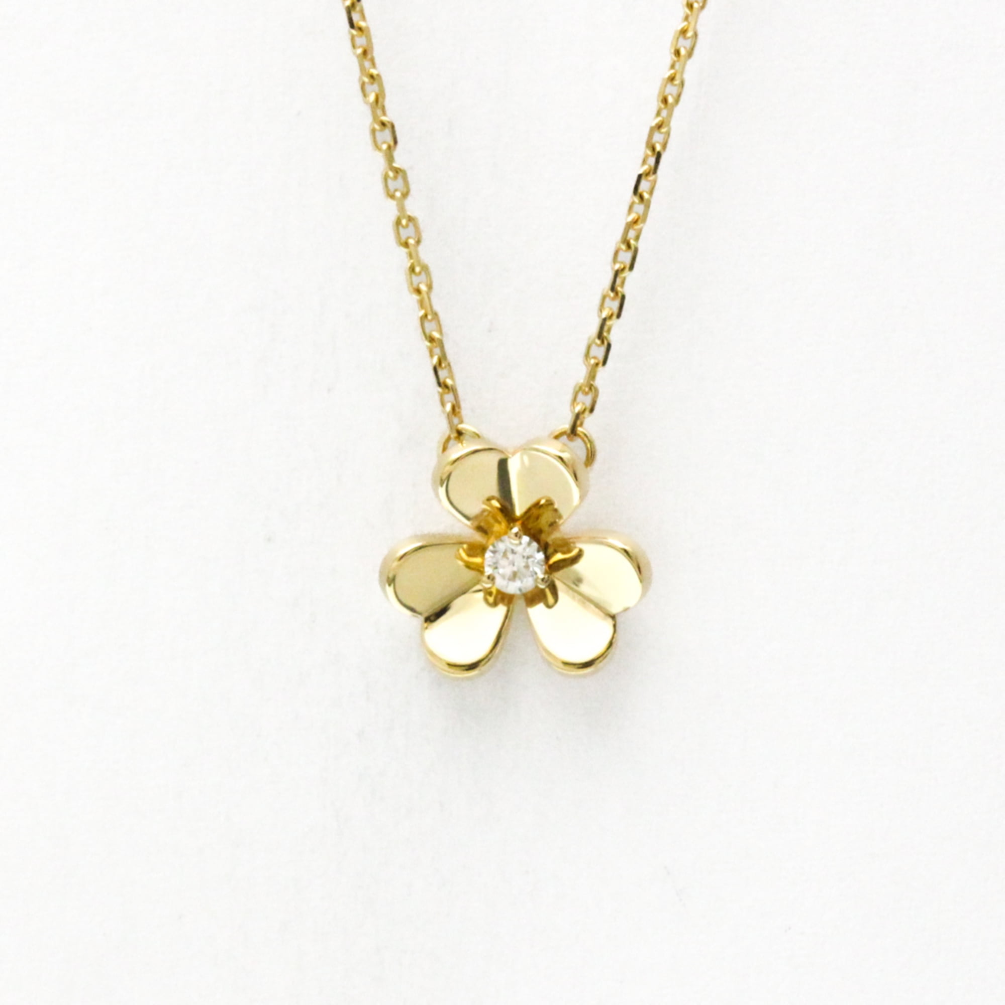 Pre-Owned Van Cleef & Arpels Frivole Mini Diamond Necklace Yellow Gold (18K) Diamond... (Good)