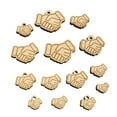 thumbnail image 1 of Shaking Hands Agreement Icon Wood Mini Charms Shapes DIY Craft Jewelry - No Hole - Various Sizes (16pcs), 1 of 7