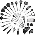 thumbnail image 1 of Klee Deluxe 42-Piece Heat-Resistant Stainless Steel and Nylon Kitchen Utensil Set, (Black), 1 of 6