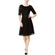 thumbnail image 2 of Vestido acampanado y ajustado de encaje de Charter Club para mujer, negro, mediano Charter Club Línea A, ajuste y llamarada, 2 of 2