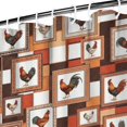 thumbnail image 3 of Rooster and Frame Brown Pattern Modern Waterproof Shower Curtain Set with 12 Hooks, Washable Decorative Bathroom Shower Curtain, 3 of 6