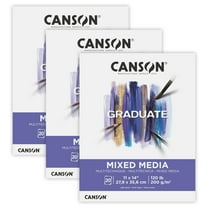 Canson Graduate Mixed Media Pad, Foldover Binding, 20 Sheet, 11x14 inch, Pack of 3