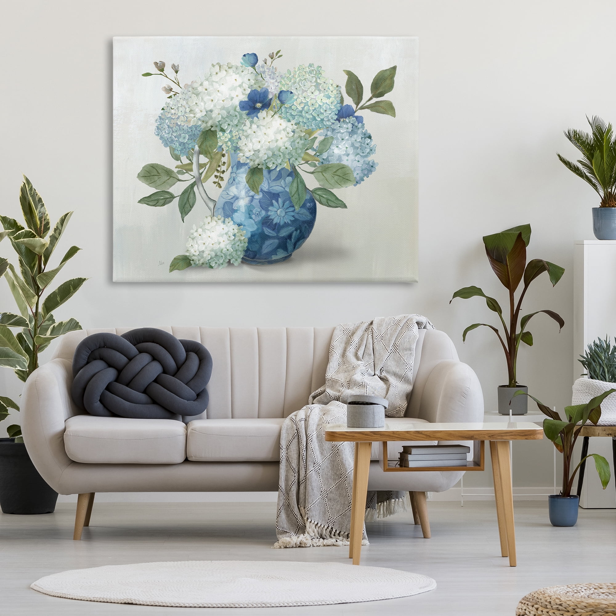 Stupell Industries Ornate Vase with Hydrangeas Canvas Wall Art, design by Nan