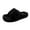 Black, variant on Gray Womens Closed Toe Furry Slide Slippers With Thick Sole Indoor Outdoor Comfort House Shoes Winter Warm Lined Footwear