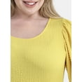thumbnail image 4 of Terra & Sky Women’s Plus Size Crinkle Knit Top with Short Sleeves, Sizes 0X-5X, 4 of 5