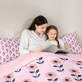 thumbnail image 5 of Homewish Watercolor Floral Daisy Full Size Comforter Sets,Modern Graffiti Flower Bedding Comforter Set,Pink Deepblue Bedding Sets For Girls Teens,Luxury Bedroom Decor Reversible,3 Pieces, 5 of 8