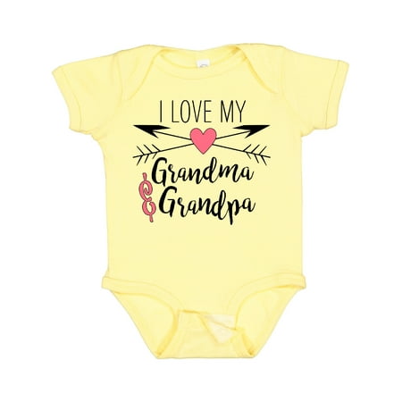 

Inktastic I Love My Grandma and Grandpa Heart and Arrows Gift Baby Boy or Baby Girl Bodysuit