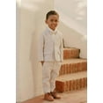 thumbnail image 4 of Boys Linen Suit Slim Fit 3 Piece Summer Beach Linen Suit for Boys Formal Wedding Outfit Jacket Vest and Pants, 4 of 11