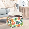 thumbnail image 3 of Yayeee Collapsible Cube Storage Bin with Lid Fabric Closet Decorative Basket with Handles, White Clover Pattern, 3 of 7