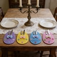 thumbnail image 2 of 4Pcs Easter Egg Shaped Cutlery Holders, Felt Utensil Pouch with Bow & Flower Decor, Easter Table Setting for Dinner & Party Supplies, 2 of 6
