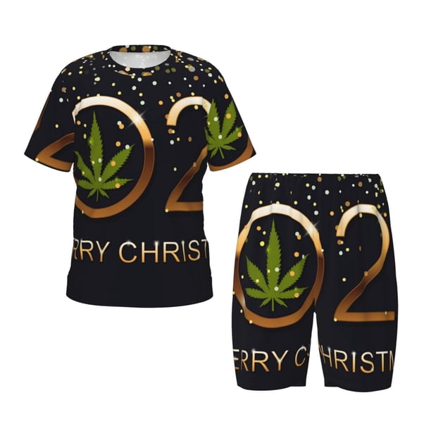 Balery 2025 And Merry Christmas Conjunto de Pijama Infantil de Manga Corta con Estampado – Ropa de Dormir de Algodón Suave-Medium