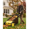 thumbnail image 5 of Push Lawn Sweeper, 30-Inch Manual Collector, 10 cu ft Heavy-Duty Mesh Bag, Wheel-Driven, 10-Level Adjustable Height for Lawn, Leaves, Outdoor Debris – Yellow, 5 of 7