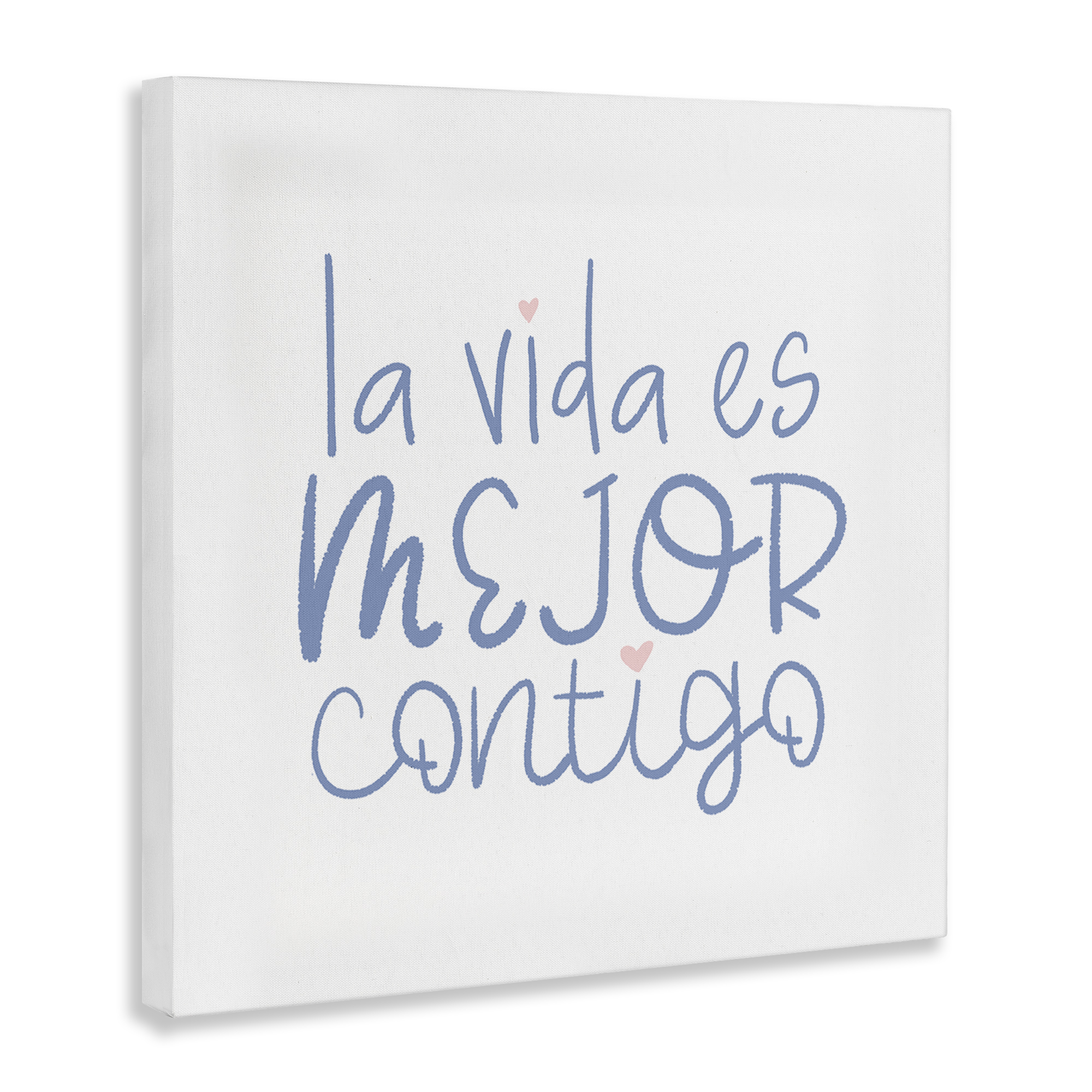 Stupell Industries La Vida Es Mejor Contigo Inspirational Quotes & Sayings Painting Wrapped Canvas Art Print Wall Art, 36 x 36