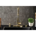 thumbnail image 3 of Gourmetier LS8773DL Concord Single-Handle Deck-Mount Pre-Rinse Kitchen Faucet, Brushed Brass, 3 of 8