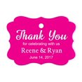thumbnail image 1 of 100 PCS Custom Wedding Favor Hang Tags Thank you for celebrating Personalized Paper Tags, 1 of 1