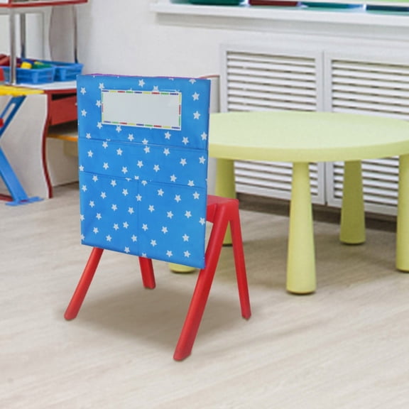 Classroom Chair Pockets, 15.9 x14.8 inch Chair Pockets for Classroom, Bright Color Seat Sacks for Classroom Chairs, Buddy Pocket, Chart Seat Back Organizer with Name Tag