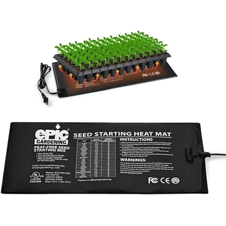 Epic Gardening Seedling Heat Mat for Plants, High-Performance 20W Heavy-Duty PVC Heating Mat for Seed Germination, Plant Growth, & Fermentation