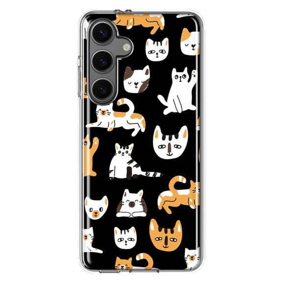 Mundaze - Case for Samsung Galaxy S23 Slim Shockproof Hard Shell Soft TPU Heavy Duty Protective Phone Cover - Cat Friends