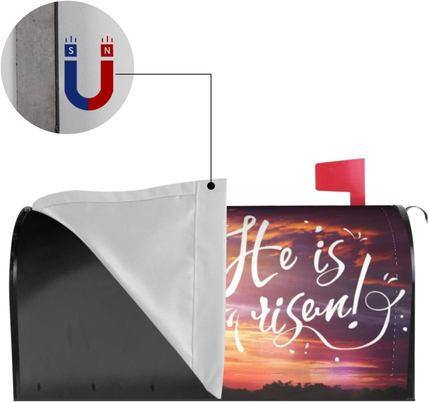 Jesus Christ Cross Sepulcher Lord Pray Easter Religious Belief Mailbox Magnetic Post Mailbox Cover Garden Decor Outdoor Large 25.5" X 21"