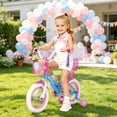 thumbnail image 5 of KORIMEFA Kids Bike for Girls Ages 2-7 Years Old, 12 14 16 Inch Kids Bike with Training Wheels, Doll Seat, Streamers and Basket, Toddler Girls Bike, Multiple Cike, 5 of 12