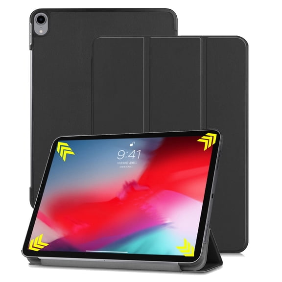 New iPad Pro 11 Inch Case 2018, Allytech Ultra Slim Trifold Stand Folio Flip Auto Sleep Wake (Support 2nd Gen Apple Pencil Wireless Charging) Protective Cover for Apple iPad Pro 11", Black