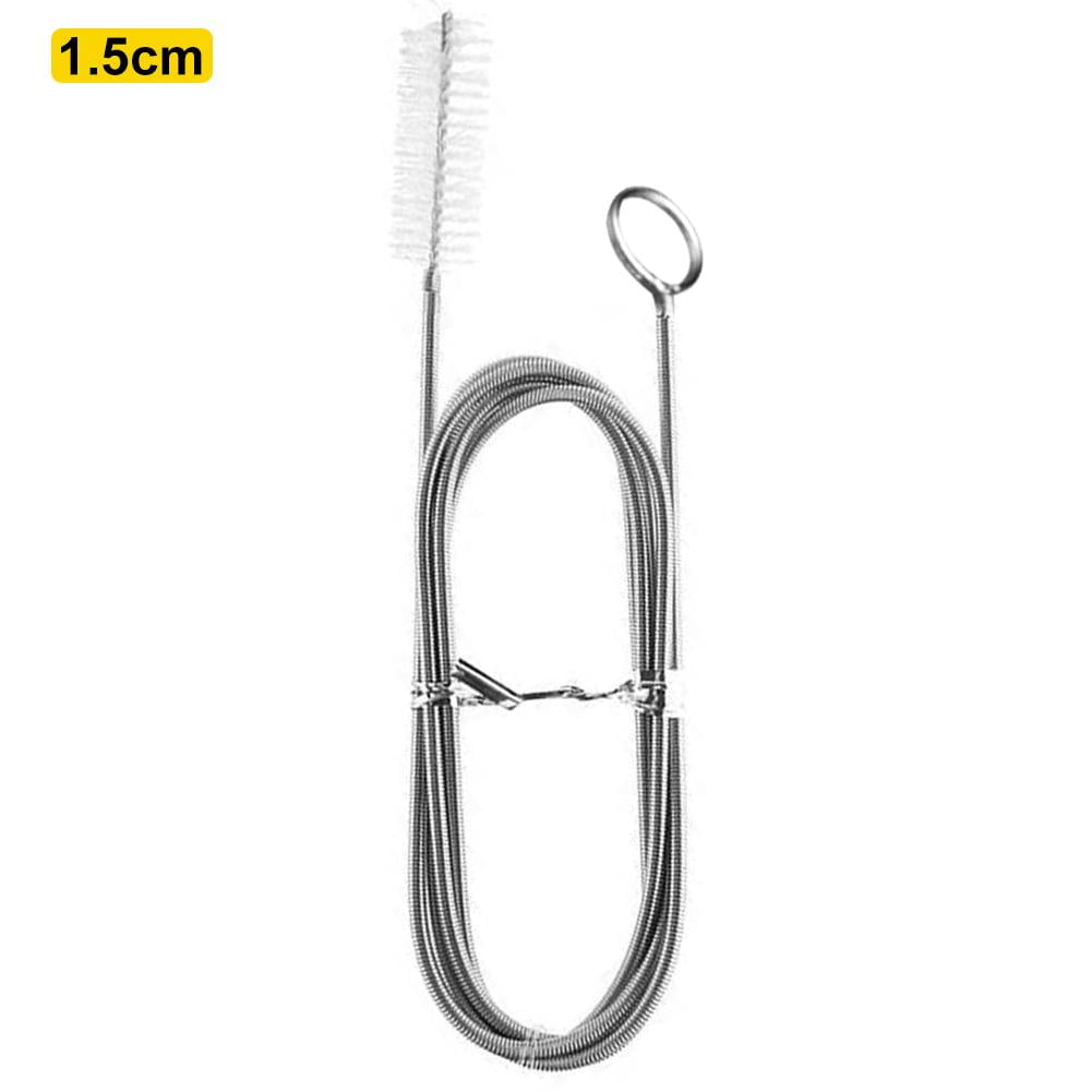 PerGrate 155cm Nylon+Stainless Steel Long Flexible Refrigerator Scrub Brush Cleaning Tool for Home Kitchen Drain Pipe 