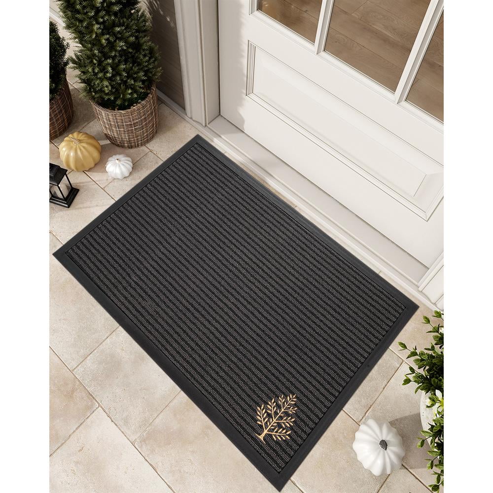 Topcobe Outdoor Doormat, Heavy Duty Front Door Mat, Trap Dirt Non-Slip Welcome Mat, Easy Clean Embroidered Floor Mat for Entryway, Patio, Porch, 47"x71"