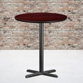 thumbnail image 2 of Bowery Hill Table de Bar de Restaurant Ronde de 36 Pouces en Noir et Acajou, 2 of 4