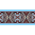 thumbnail image 2 of IBA Indianbeautifulart Blue Stripe & Ogee Decorative Velvet&nbsp;Trim&nbsp;Fabric Sewing Fabric Lace Dressmaking Printed Sewing Lace 9 Yards 3 Inches, 2 of 2