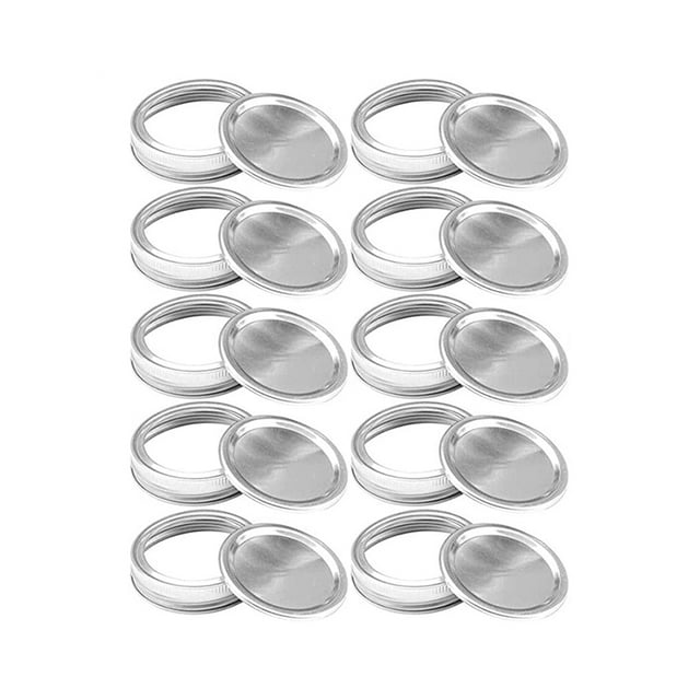 CAROOTU 12/24 Pcs Couvercles de Type Fendus pour Bocaux Mason à Ouverture Régulière/Grand