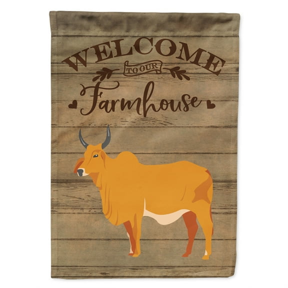 Zebu Indicine Cow Welcome Flag Canvas House Size