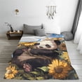 thumbnail image 5 of Sikiie Clear Sky Cute Sunflower Panda Ultra-Soft Micro flannel Blanket Luxury All Seasons Warm Blanket for Bedding Sofa and Travel (4 sizes)-80"x60", 5 of 7