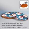 thumbnail image 4 of Santa Claus 6PCS Round Microfiber Leather Coasters 11x11 cm/4.3x4.3 in - Set of 6 Drink Coasters for Home and Office - Heat Coaster Set for Cups and Mugs, 4 of 6