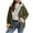 E, variant on Women's full zip wool flannel solid color long sleeve autumn and winter warm coat