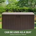 thumbnail image 6 of Uforic 150 Gallon Large Outdoor Deck Box, Double-Wall Resin Storage Box with Side Handles, Waterproof & Lockable,Brown, 6 of 8