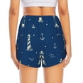 thumbnail image 4 of Vsdgher Lighthouses and Anchors Print Women's Running Double Layer Shorts High Waisted with Pockets Elastic Yoga Workout Athletic Gym Sports, 4 of 8