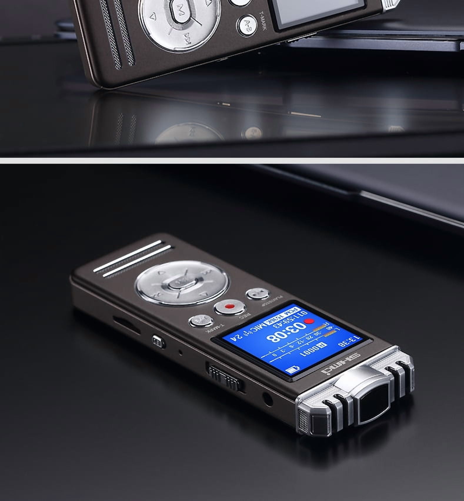 Shmci D70 16GB Professional dual mic noise reduction PCM stereo phone Digital Voice Activate audio Recorder mini-Player Dictaphone